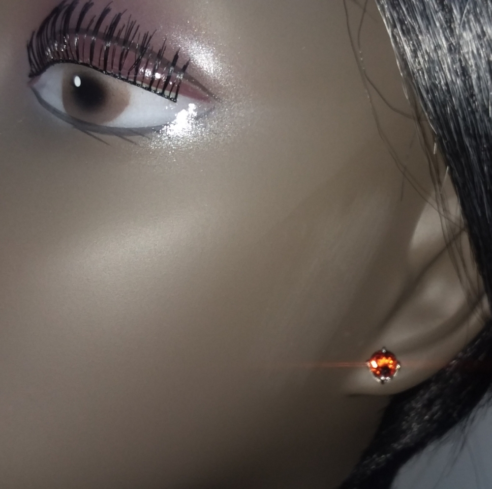 Red Citrine Sterling  silver studs
